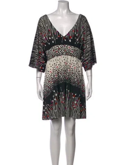 Pre-owned Tibi Printed Mini Dress In Black