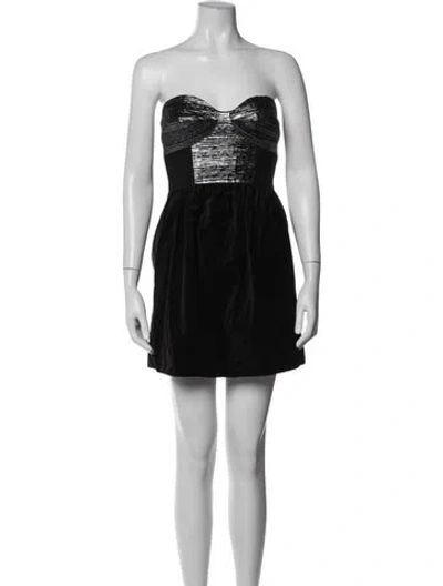 Pre-owned Tibi Printed Mini Dress In Black