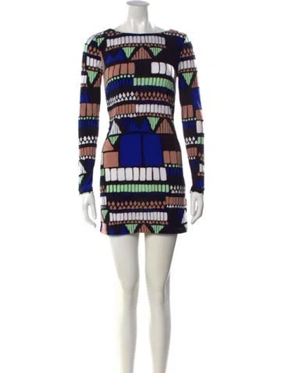 Pre-owned Tibi Printed Mini Dress In Black