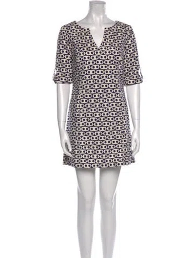Pre-owned Tibi Printed Mini Dress In Blue