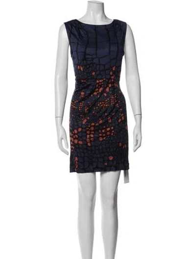 Pre-owned Tibi Printed Mini Dress In Blue