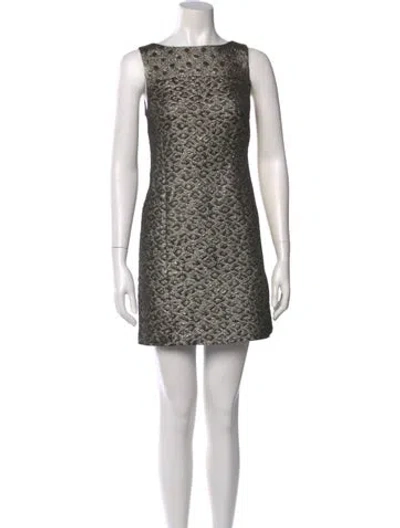 Pre-owned Tibi Printed Mini Dress In Gold