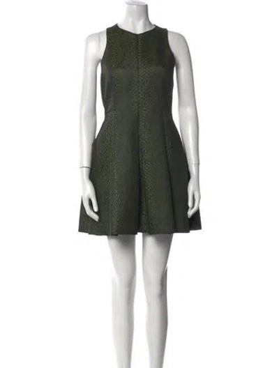 Pre-owned Tibi Printed Mini Dress In Green