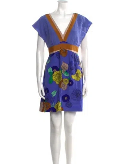 Pre-owned Tibi Printed Mini Dress In Multi