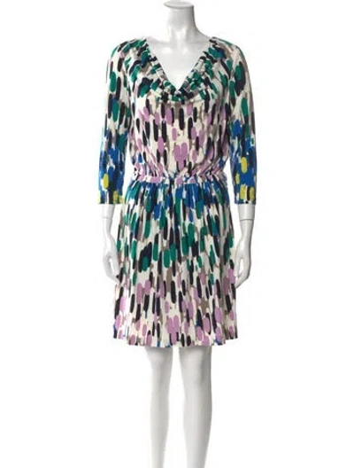 Pre-owned Tibi Printed Mini Dress In Neutral