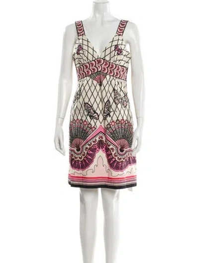 Pre-owned Tibi Printed Mini Dress In Neutral