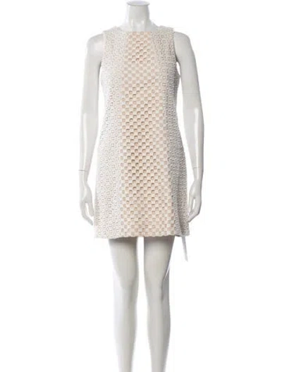 Pre-owned Tibi Printed Mini Dress In Neutral