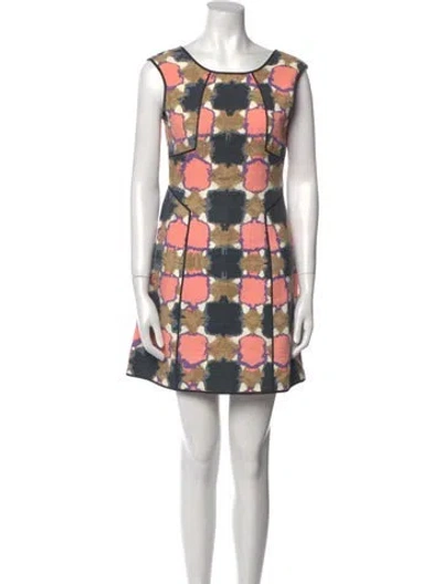 Pre-owned Tibi Printed Mini Dress In Pink