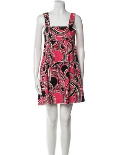Pre-owned Tibi Printed Mini Dress In Pink