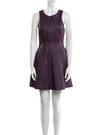 Pre-owned Tibi Printed Mini Dress In Purple