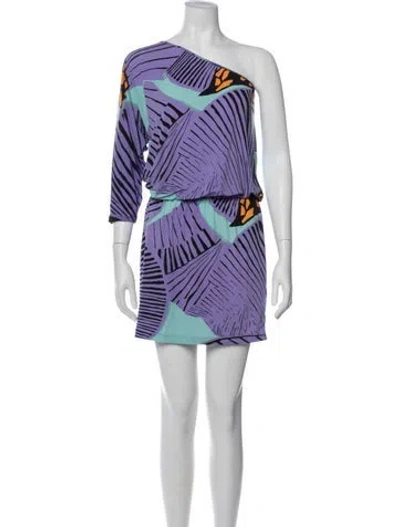 Pre-owned Tibi Printed Mini Dress In Purple