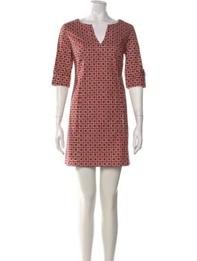 Pre-owned Tibi Printed Mini Dress In Red