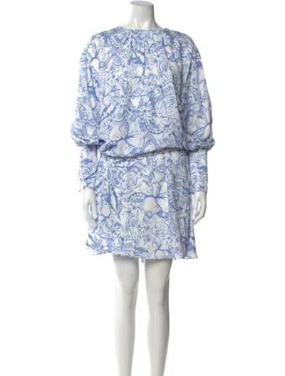 Pre-owned Tibi Printed Mini Dress W/ Tags In White