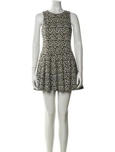 Pre-owned Tibi Printed Mini Dress In White