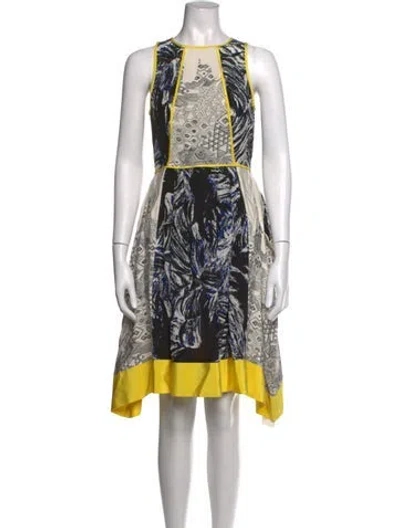 Pre-owned Tibi Printed Mini Dress In White