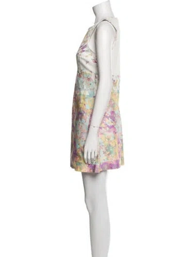 Pre-owned Tibi Printed Mini Dress In Yellow