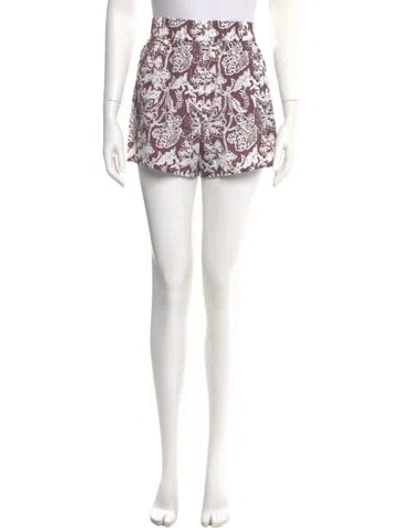 Pre-owned Tibi Printed Mini Shorts W/ Tags In Brown