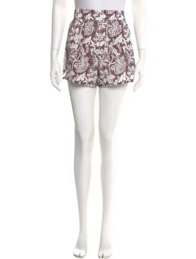 Pre-owned Tibi Printed Mini Shorts W/ Tags In Brown
