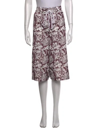 Pre-owned Tibi Printed Mini Shorts W/ Tags In Brown