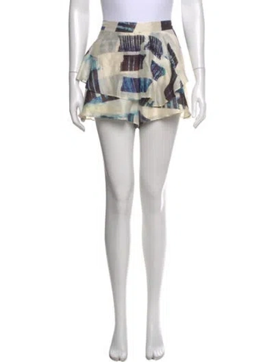 Pre-owned Tibi Printed Mini Skirt In Purple
