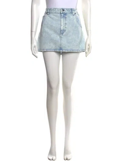 Pre-owned Tibi Printed Mini Skirt W/ Tags In Blue