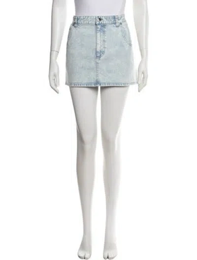 Pre-owned Tibi Printed Mini Skirt W/ Tags In Blue