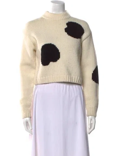 Pre-owned Tibi Printed Mock Neck Sweater In Neutral