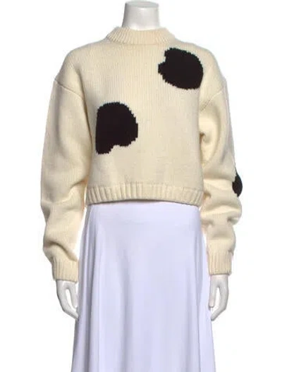 Pre-owned Tibi Printed Mock Neck Sweater In Neutral
