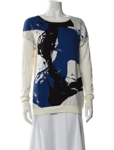 Pre-owned Tibi Printed Scoop Neck Sweater In Multi