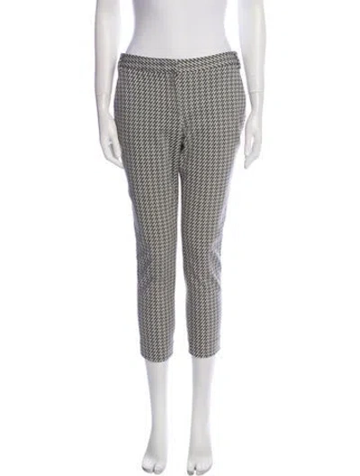 Pre-owned Tibi Printed Skinny Leg Pants In Black