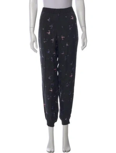 Pre-owned Tibi Printed Skinny Leg Pants W/ Tags In Black