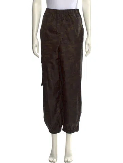 Pre-owned Tibi Printed Straight Leg Pants In Green