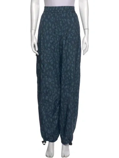 Pre-owned Tibi Printed Straight Leg Pants W/ Tags In Blue