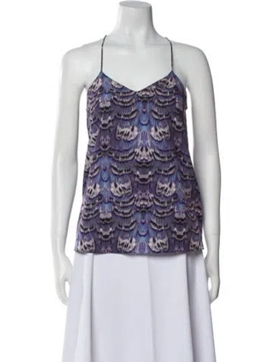Pre-owned Tibi Printed V-neck Top In Multi