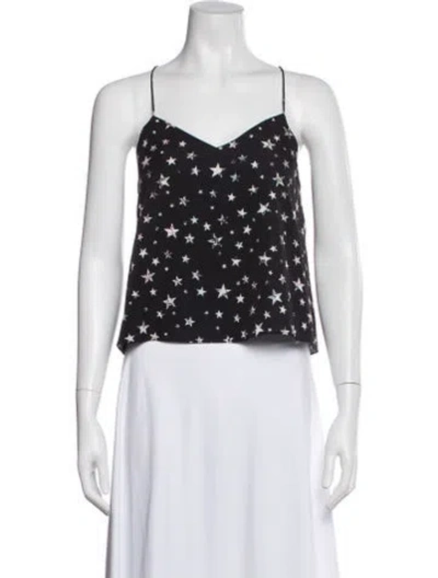 Pre-owned Tibi Printed V-neck Top In White