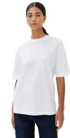 Tibi Program Mock Neck T-shirt White In White