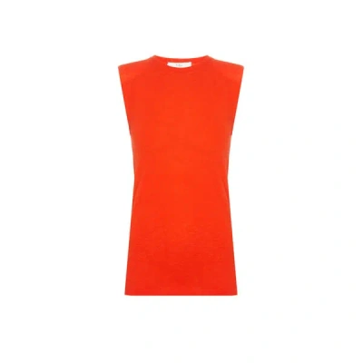 Tibi Skinlike Sleeveless Wool-blend Jumper In Red