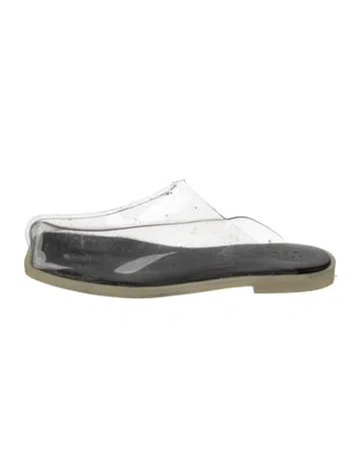Pre-owned Tibi Pvc Mules In Metallic/silver