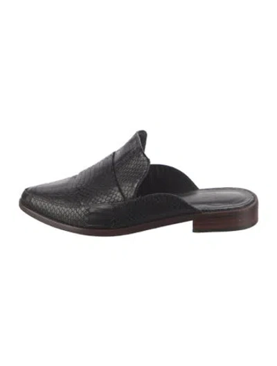 Pre-owned Tibi Python Mules In Black