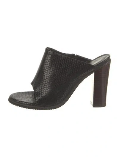 Pre-owned Tibi Python Slides In Black