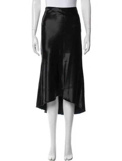 Pre-owned Tibi Raw-edge Trim Midi Length Skirt In Black