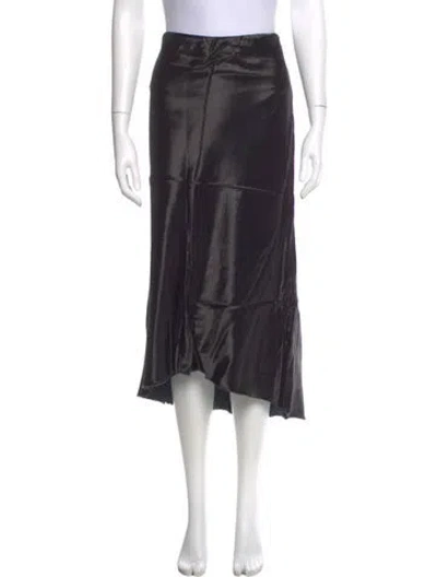 Pre-owned Tibi Raw-edge Trim Midi Length Skirt In Black