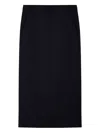 Tibi Rear-vent Midi Skirt In Blue