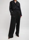 Tibi Recycled Tropical Wool Double Waist Boxer Trouser In Black