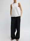 Tibi Recycled Tropical Wool Fold Over Pant In Black