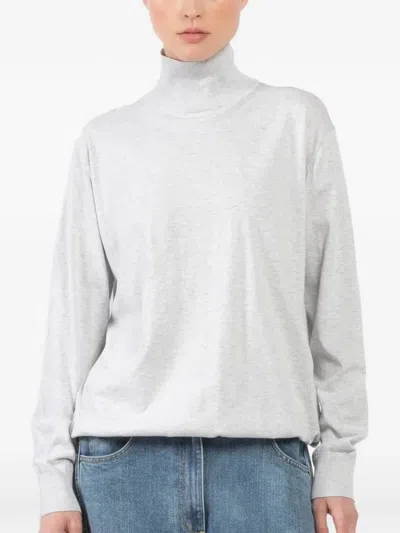 Tibi Roll-neck Sweater In Gray