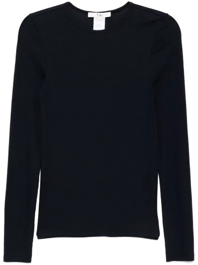 Tibi Round Neckt-shirt In Blue