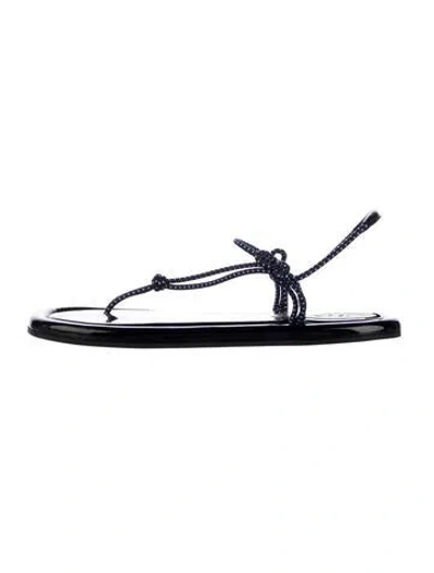 Pre-owned Tibi Rubber T-strap Sandals In Black