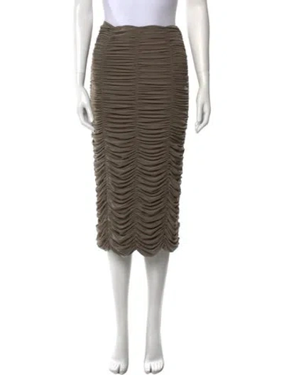 Pre-owned Tibi Ruffle Embellishment Knee-length Skirt In Green