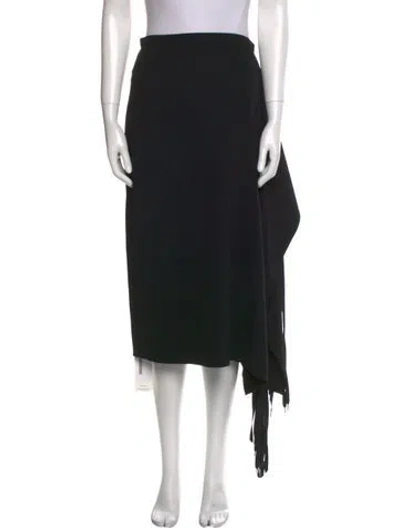 Pre-owned Tibi Ruffle Embellishment Midi Length Skirt In Black